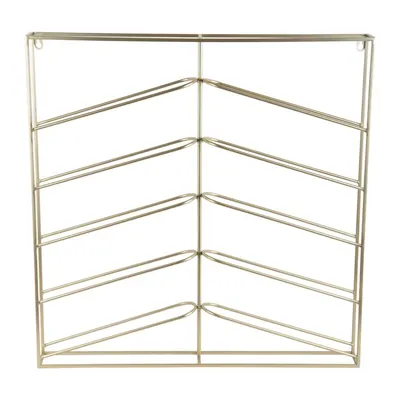 Raft pentru sticle de vin auriu pentru perete din metal număr de sticle 10 67x66x7,5 cm Cuadro – PT LIVING