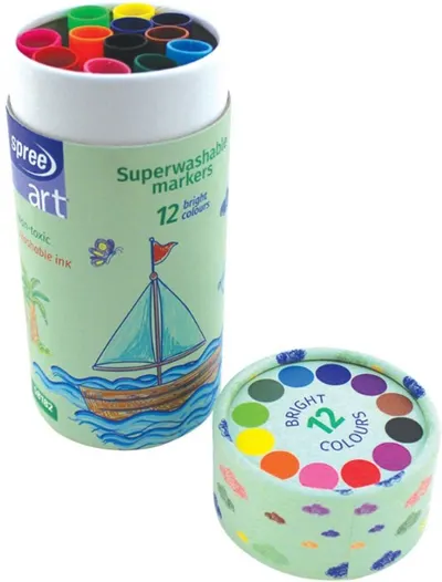 Markere Spree Art - Superlavabile, 12 culori