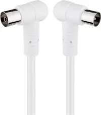 Cablu prelungitor antena coaxial 80 dB unghi 90 grade T-M 1.5m Alb, G67353