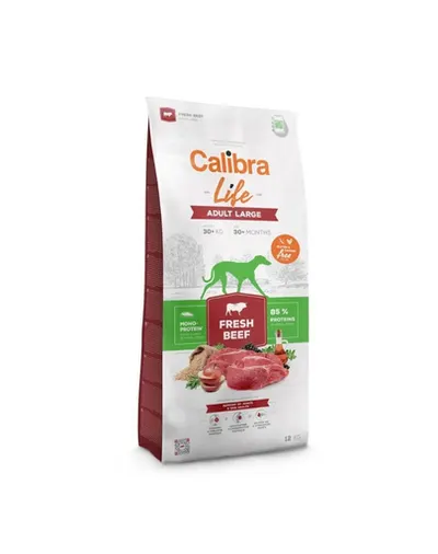 Calibra Dog Life Adult Large Fresh Beef 12 kg hrană pentru câini de talie mare cu vită