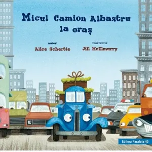 Micul camion albastru la oras