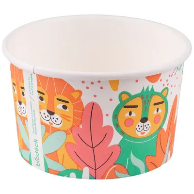 Boluri Biodegradabile, Compostabile PLA Jungle, Diametru 150 mm, 480 ml, 60 buc