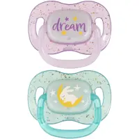 Canpol babies NIGHTGLOW Girl suzetă 6-18 m 2 buc