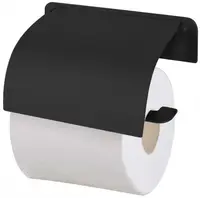 Suport pentru hârtie igienică cu capac Inter Ceramic - Eleanor, negru