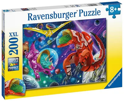 Puzzle Ravensburger din 200 XXL de piese - Space Dinosaurs