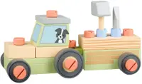 Set de joaca din lemn Orange Tree Toys - Tractor asamblat, 25 piese