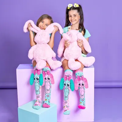 Șosete lungi colorate Madmia pentru fete Bunny toddler 6-99 ani