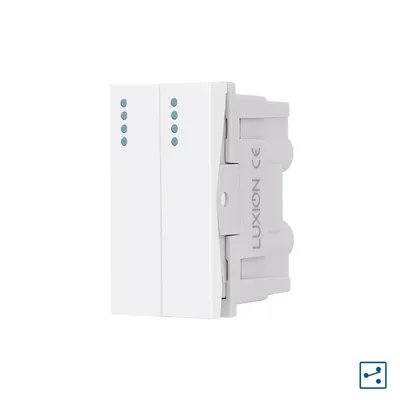 Modul Intrerupator Dublu Cap-Scara Mecanic 2M / 1M LUXION, Standard Italian