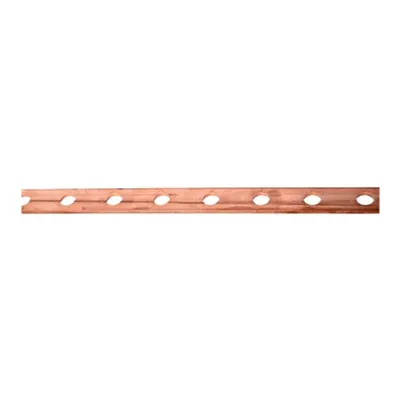 Bară colectoare Cu 20x3mm, L=1m, perforată cu ∅=8,5