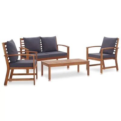 Gossi set mobilier de gradina cu perne, 4 piese, lemn masiv de acacia