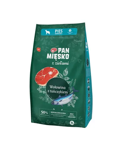 PAN MIĘSKO hrana caini rase mici S 2x9 kg ierburi aromatice, vita si ton