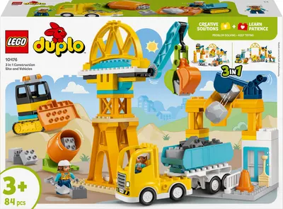Constructor LEGO Duplo Town 3 în 1 - Șantier de construcții și utilaje (10476)