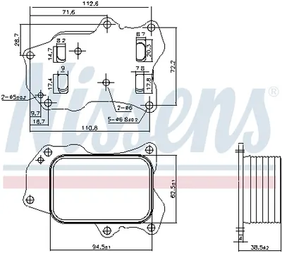 Radiator Ulei Termoflot Potrivit Ford Ecosport, Focus Iv, Kuga Iii, Puma, Tourneo Connect V408 Nadwozie Wielko, Transit Connect, Transit Connect V408 Minivan 1.5d 05.15