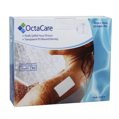Plasturi sterili film, rezistenti la apa, 9x10 cm, 25 bucati, OctaCare