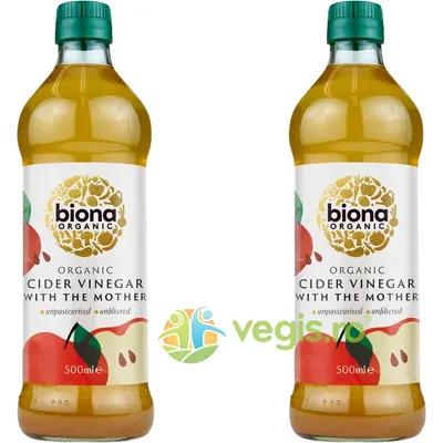 Pachet Otet din Cidru de Mere Nefiltrat Ecologic/Bio 500ml + 500ml