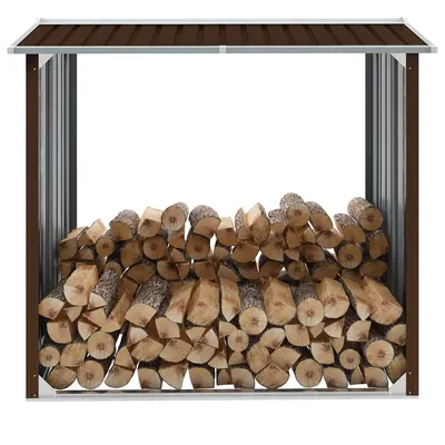 Gossi sopron depozitare lemne, maro, 172x91x154 cm, otel galvanizat