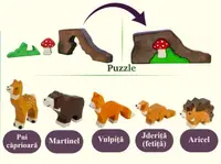 Puzzle 8 piese - Micutii din padure