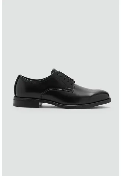 Pantofi derby din piele ecologica - Negru