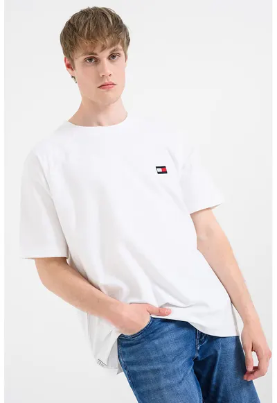 Tricou de bumbac cu maneci raglan si detaliu cu model monograma Elevated - Alb