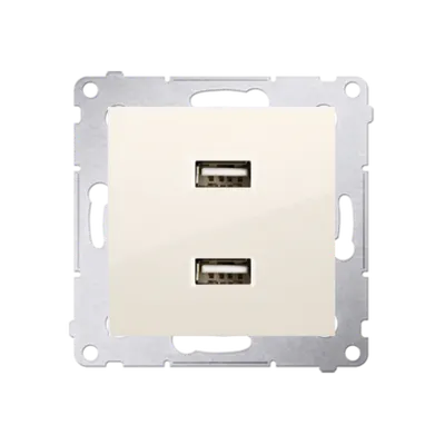 Incarcator dublu USB, 2.1 A, 5V DC, 230V; crem