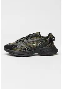 Pantofi sport demi-wedge si garnitura din piele nabuc Neo-Shot - Negru/Verde sparanghel