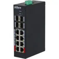 Switch cu 12 porturi Dahua HS4412-8ET-120, 8xPoE 10/100 Mbps, 4 SFP 1000 Mbps uplink, PoE watchdog, managed