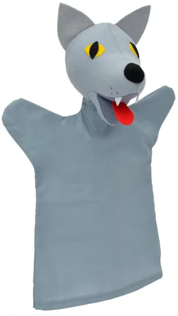 Papusa pentru teatru Moravska ustredna Brno - Lupul cenușiu bun, 28 cm