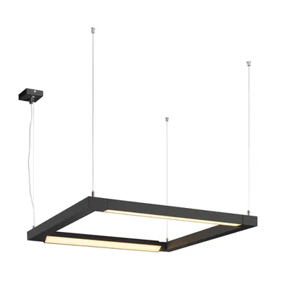 Lampa suspendata, lustra OPEN GRILL pandantiv, negru dublu pandantiv rasucire, patrat, negru