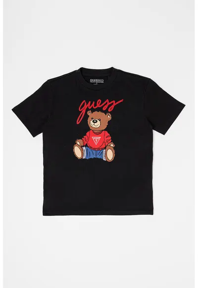 Tricou cu imprimeu grafic - Negru/Rosu inchis