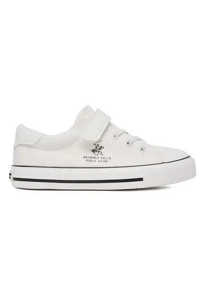 Pantofi sport baieti - velcro - alb - tesatura