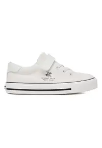Pantofi sport baieti - velcro - alb - tesatura
