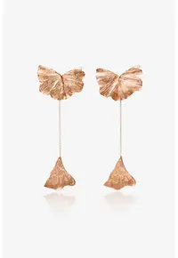 Cercei Ginkgo Bloom din argint 925 - placati cu aur rose 18K - Design