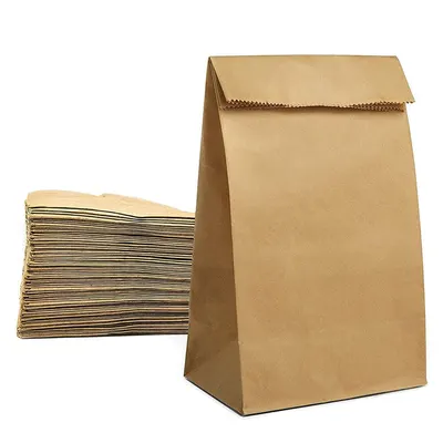 Pungi hârtie simple deschise - kraft (set 50 buc) - Mare - 27x15x9cm