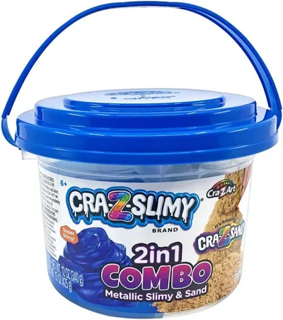 Set de joacă 2 în 1 Cra-Z-Art - Găletușă cu slime și nisip care nu se usucă