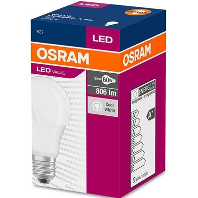 Bec LED Osram Value Classic A, E27, 8.5W (60W), 806 lm,luminarece(6500K)