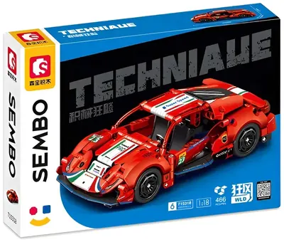 Constructor Sembo Block - Mașină sport, 466 piese, roșie