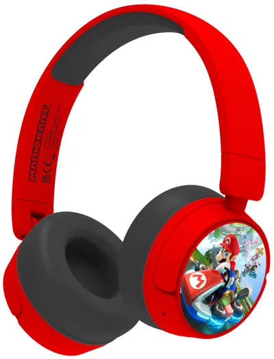 Căști pentru copii OTL Technologies - Mario Kart, wireless, roşu