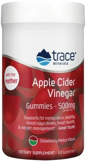 Trace Minerals Apple Cider Vinegar, 60 tablete masticabile