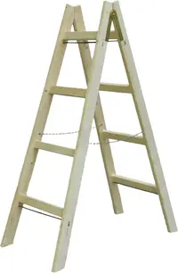 Scară dublă din lemn Valbg - Premiumfix, 2x4 trepte, 1.50 m