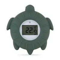 Temometru digital, Petite&Mars, Broscuta Terry, Multifunctional, Ecran usor de citit, Valoare precisa, Silicon Sigur, Avertizare temperatura, 0 luni+, Verde