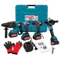 Set scule cu 2 acumulatorI 48v, 8ah, polizor unghiular, ciocan rotopercutor, cheie impact, bormasina Trusa CAMPION PROFESSIONAL CMP1829
