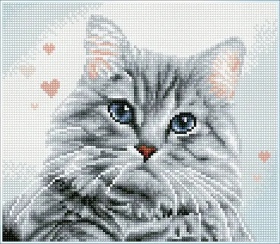 Tablou cu diamante – Pisicuța Pricilla, 27 x 31 cm