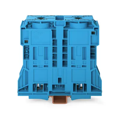 2-conductor through terminal block; 185 mm²; lateral marker slots; only for DIN 35 x 15 rail; POWER CAGE CLAMP; 185,00 mm²; blue