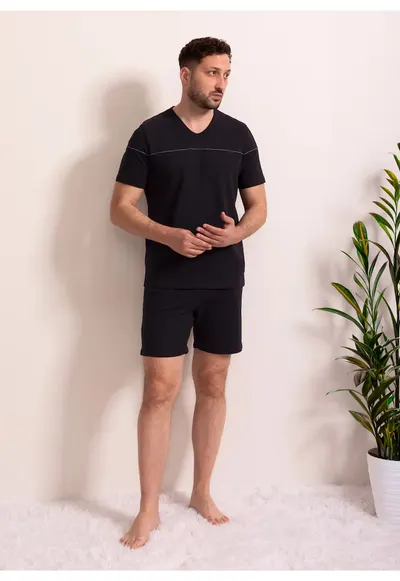 Pijama Barbati Alin Bumbac Bleumarin - Bleumarin