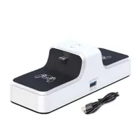 Statie de incarcare controller PS5 Honcam, stand dublu, incarcare rapida, indicator incarcare, Alb Negru