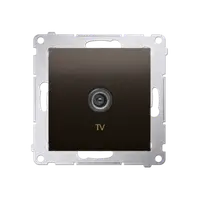 Priza TV, de capat pentru instalatii individuale, maron mat metalic