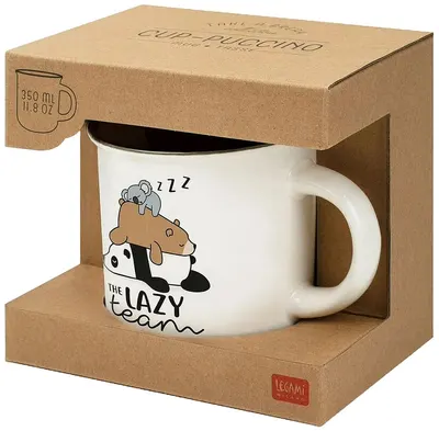 Cană din porțelan Legami - The Lazy Team, 350 ml