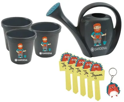 Set pentru plantare copii Gardena Kids - Cu stropitoare, 10 piese