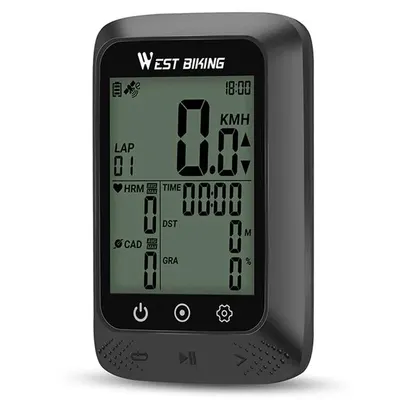 Ciclocomputer biciclete oraș gps wireless negru