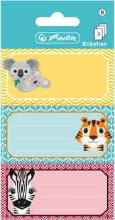 Etichete școlare Herlitz - Cute Animals, 9 buc